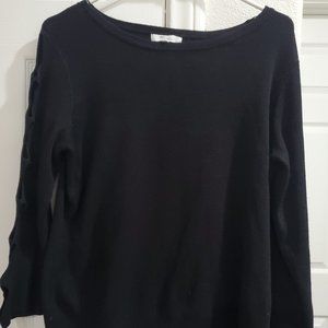 Black 89th and Madison sweater with arm cutouts